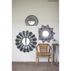 Arched Wood Ball Framed Mirror