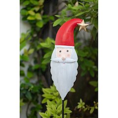 Painted Iron Santa Garden Stake