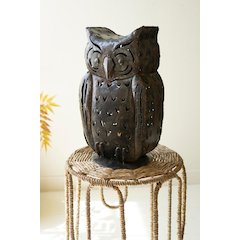 Rustic Iron Owl Luminary