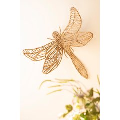 Seagrass And Iron Dragonfly Wall Decor