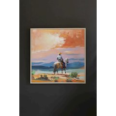 Framed Acrylic Painting - Cowboy