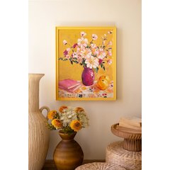 Yellow Framed Still Life Painting