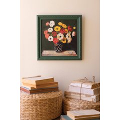 Green Framed Still Life Painting