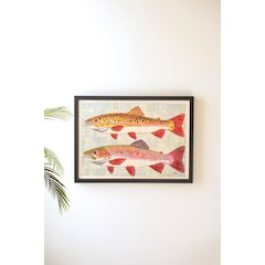 Framed Two Fish Painting