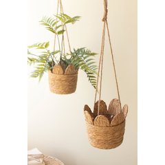 Woven Seagrass Hanging Planter Basket