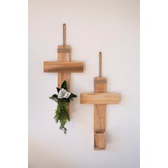 Recycled Pine Christmas Cross Wall Planter