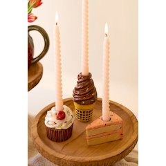 Set Of Three Dessert Ceramic Taper Holders