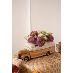 Yellow Ceramic School Bus Planter