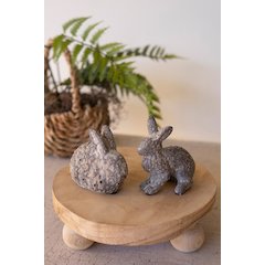 Set Of Two Rustic Ceramic Rabbits