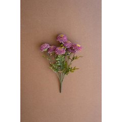 Bundle of Seven Artificial Dalhias - Purple