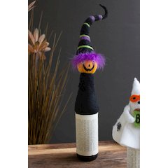 Felt Halloween Jack-O-Lantern Bottle Topper
