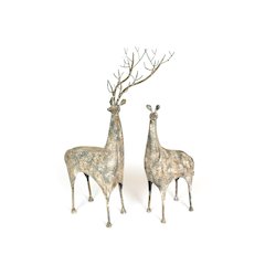 Set Of Two Metal Deer