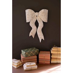 Rustic Metal  Christmas Bow Door Hanger