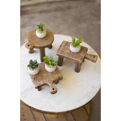 Set Of Three Cutting Board Risers - One Each Design