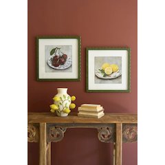 Set Of Two Framed Fruit Prints Under Glass