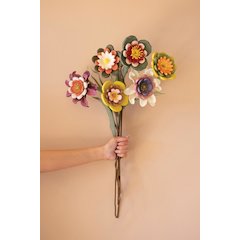 Set Of 6 Felt Flowers #9026