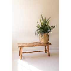 Recyled Fir Wood Bench With Parque Top