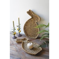 Set Of Two Woven Vine Rabbit Trays