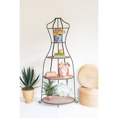 Metal and Wood Mannequin with Shelves