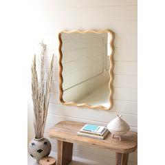 Wooden Squiggle Framed Mirror