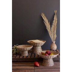 Set Of Three Wicker Compotes