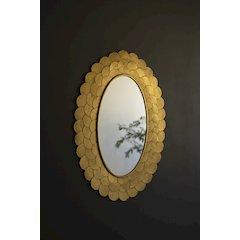 Layered Antique Gold Scallop Framed Mirror