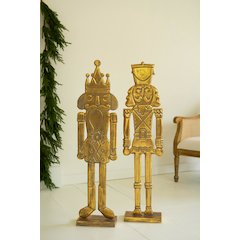 Set Of Two Antique Gold Nutcrackers