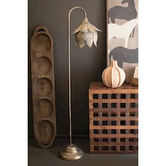 Antique Brass Tulip Floor Lamp