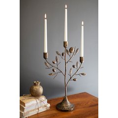 Antique Brass Fruit Tree Taper  Candelabra