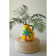 Ceramic Palm Tree Vase With Handle