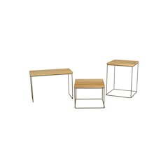 Set Of Three Wood And Metal Risers