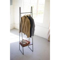 A-Frame Metal Rack With Lower Wood Shelf