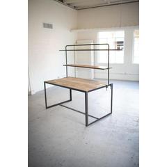 Iron And Recycled Wood Display Table