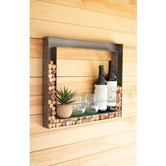 Metal Wall Bar And Wine Cork Holder
