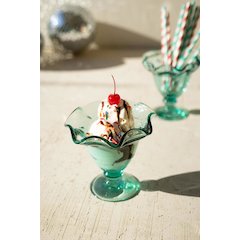 Recycled Glass Ice Cream Dish With Ruffled Edge