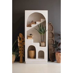 Textured Arched Shelving Unit With Stairs