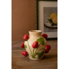 Small Ceramic Strawberries Vase