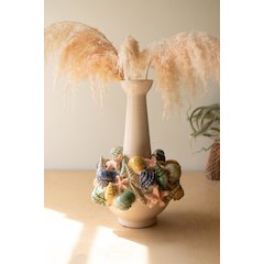 Ceramic Coastal Bottle Vase With Long Neck