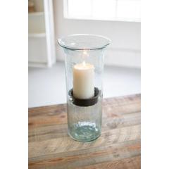 Mini Glass Candle Cylinders W Rustic Insert - Large