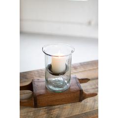 Mini Glass Candle Cylinders W Rustic Insert - Small