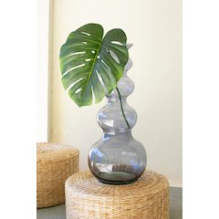 Large Glass Bubble Vase -  Blue