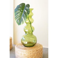 Large Glass Bubble Vase - Green