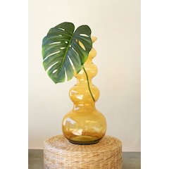 Large Glass Bubble Vase - Amber