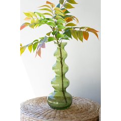 Small Glass Bubble Vase - Green