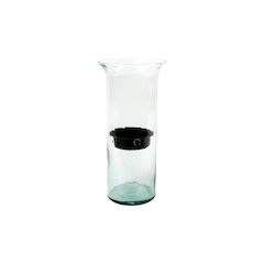 Original Glass Candle Cylinder W Rustic Insert - Large