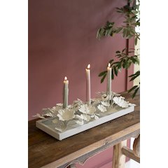 Painted Metal Floral Taper Candelabra