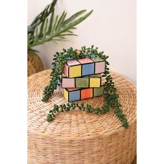 Ceramic Game Cube Bud Vase