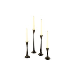 Set Of Four Cast Iron Taper Candle Holders