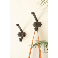 Set Of Two Cast Iron His/Hers Hooks