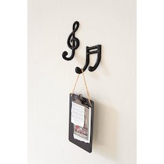 Set Of Two Cast Iron Musical Notes Hooks